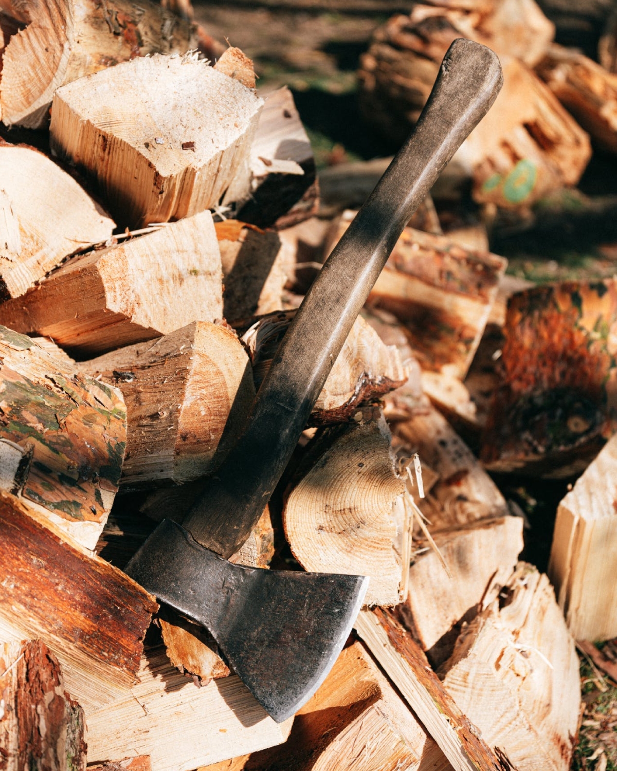 hacha para corte de madera en subastas de madera