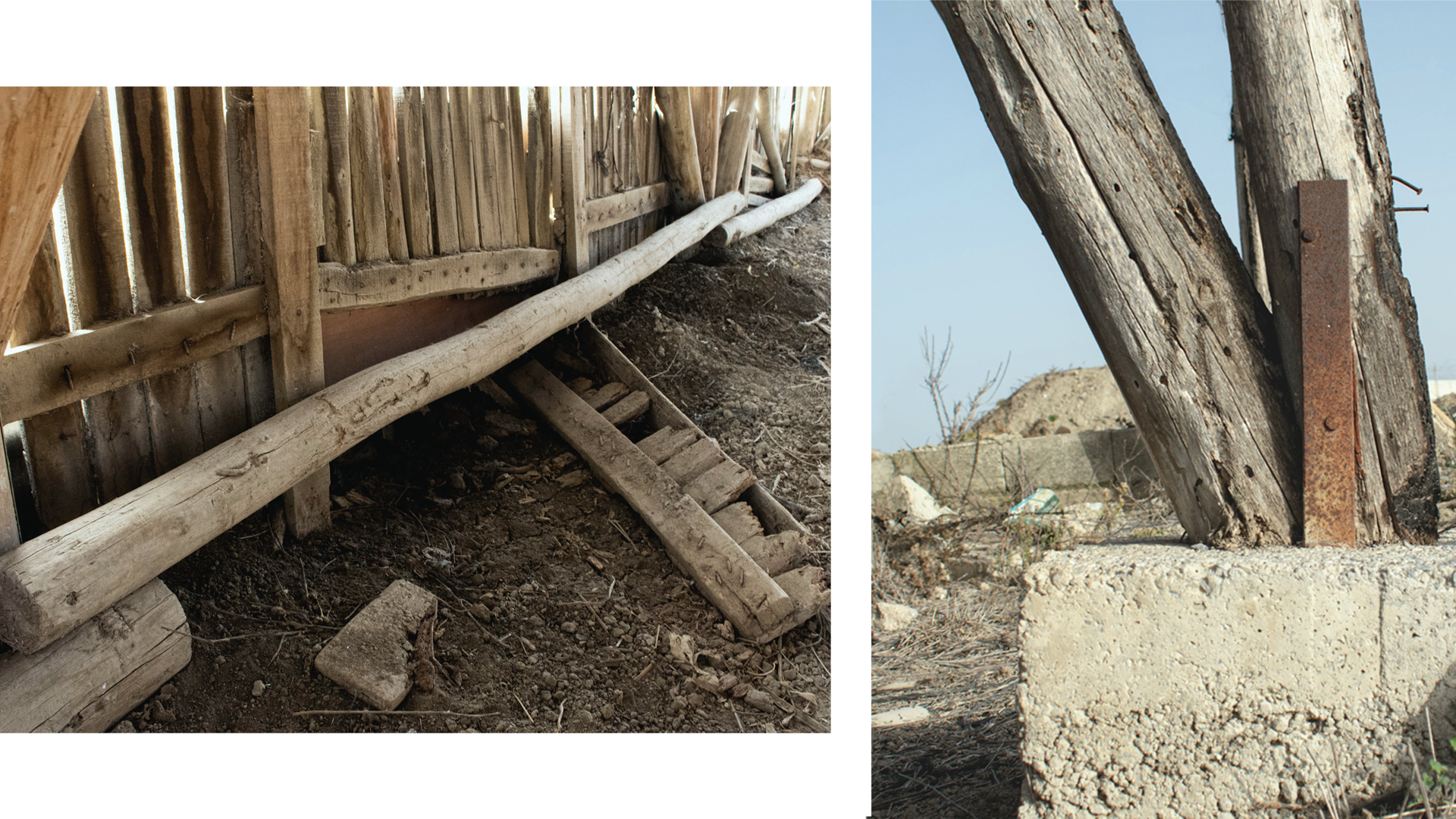 Detalle de la estructura en contacto con el terreno y cimentación. Fotografía de Alfredo Ávila.