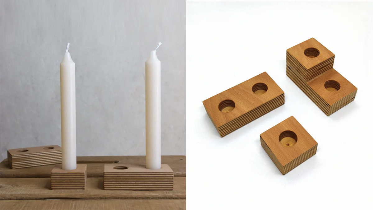 Rest PV está compuesto por un conjunto de tres portavelas (individual, doble y doble altura) para velas de Ø22 mm